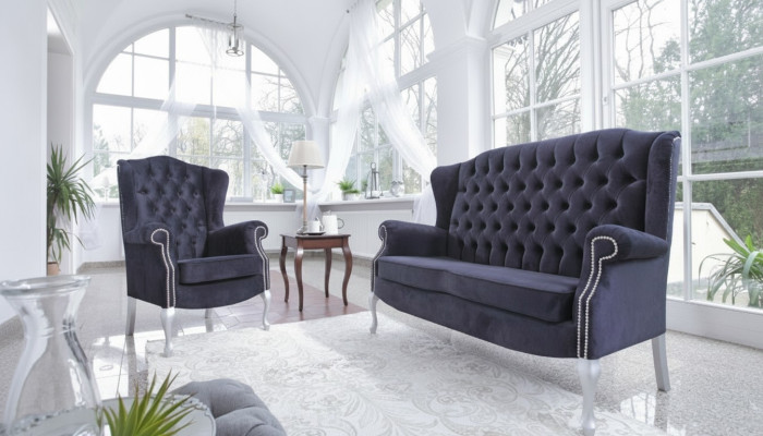 Classic Chesterfield Zestaw sofowy 3+1+1 miejsce siedzące Sofa Kanapa Podkładka Aksamit Nowość