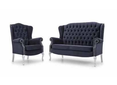 Klasyczny Chesterfield Zestaw sofowy 3+1 miejsce do siedzenia Sofa Couch Podkładka Aksamit
