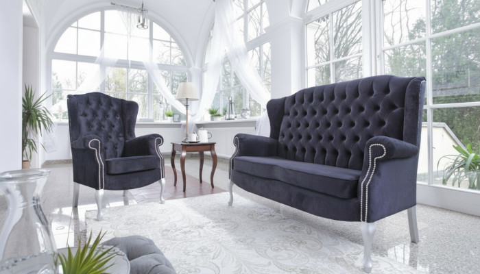 Classic Chesterfield Zestaw sofowy 3+2 miejsce do siedzenia Sofa Kanapa Podkładka Aksamit Włókienniczy
