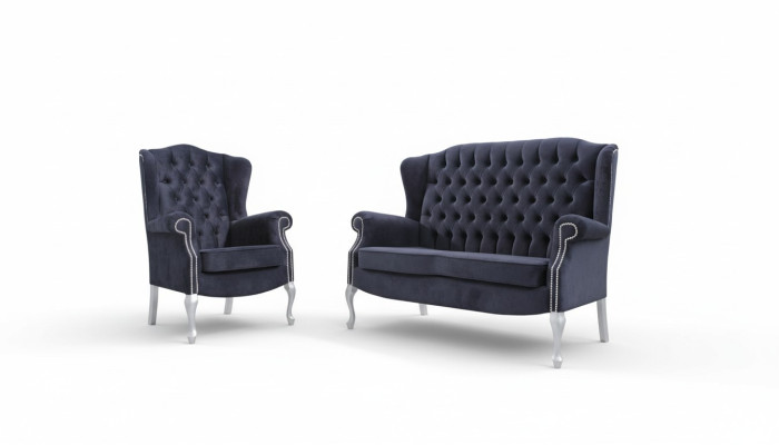 Classic Chesterfield Zestaw sofowy 3+2 miejsce do siedzenia Sofa Kanapa Podkładka Aksamit Włókienniczy