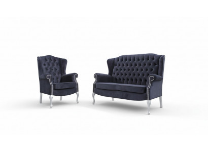 Classic Chesterfield Zestaw sofowy 3+2 miejsce do siedzenia Sofa Kanapa Podkładka Aksamit Włókienniczy