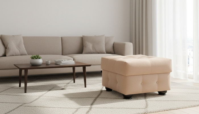 Podnóżek XXL Club Lounge Stołek Włókienniczy Ottoman Design Pufa Ottoman Nowy