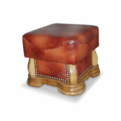 Podnóżek XXL Club Lounge Stołek Skóra Włókienniczy Decor Ottoman Designer Pufa