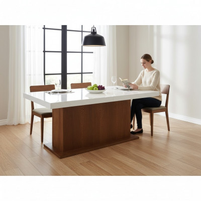 Kolumny Tabela Stół obiadowy stoły do ​​jadalni stoły 160/240cm Office Design Drewno Stół konferencyjny