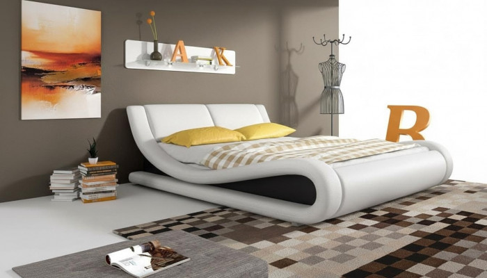 Łóżko tapicerowane łóżko Łóżko Podkładka sztuczna skóra Designer Hotel Double Luxury Design