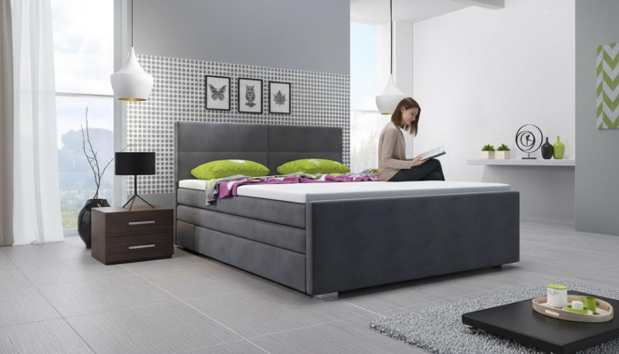 Łóżko tapicerowane łóżko Łóżko Podkładka Designer Hotel Double Luxury Box Łóżko sprężynowe Nowość