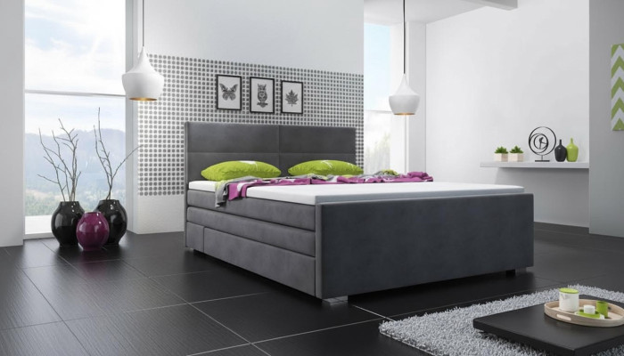 Łóżko tapicerowane łóżko Łóżko Podkładka Designer Hotel Double Luxury Box Łóżko sprężynowe Nowość