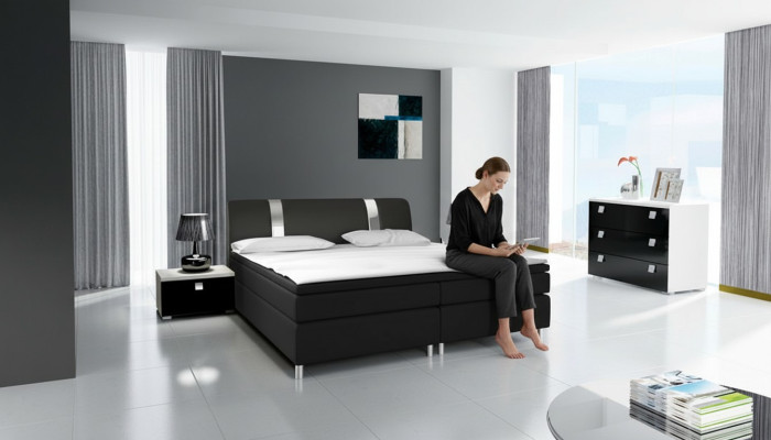 Design Sypialnia Modern Obcios Kompletna Szafa Łóżko Kredens Stolik nocny