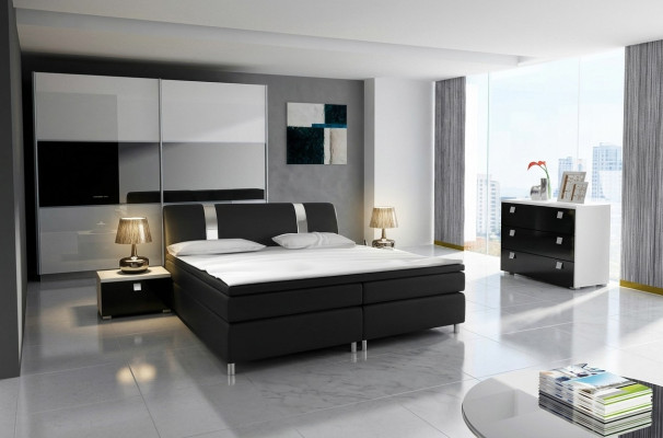 Design Sypialnia Modern Obcios Kompletna Szafa Łóżko Kredens Stolik nocny