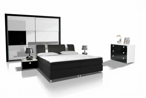 Design Sypialnia Modern Obcios Kompletna Szafa Łóżko Kredens Stolik nocny