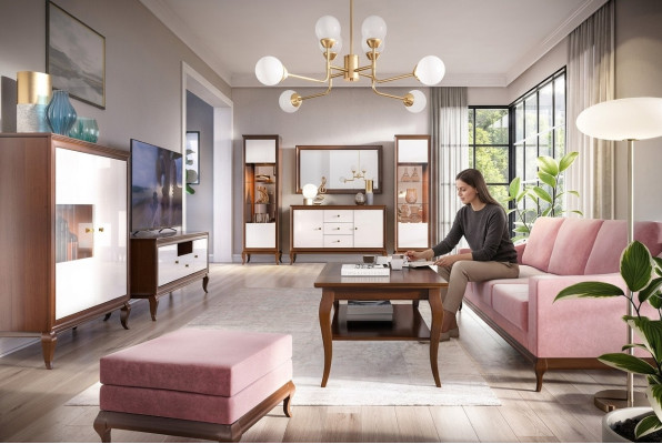 Zestaw do salonu Galota Kredens Lustro Meblościanki Komody Design