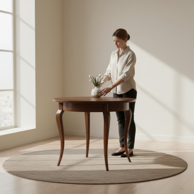 Okrągłe stoły Okrągłe jadalnia Okrągły Designerskie Tabela Drewno Wysoki Połysk 95/295cm Meble