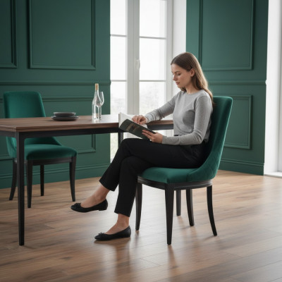 Designerska luksusowa jadalnia Classic Krzesło Krzesła Siedziba Modern Solidny Drewno Fotel