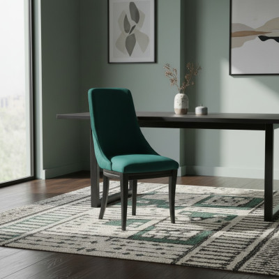 Green Fotel 2x Luksusowa Klasyczna jadalnia Krzesło Krzesła Siedziba Modern Solidny Drewno