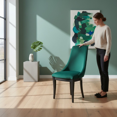 Green Fotel 4x Luksusowa Klasyczna jadalnia Krzesło Krzesła Siedziba Modern Solidny Drewno