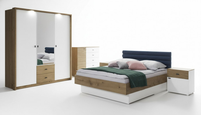 Sypialnia Zestaw Łóżko 2 szafki nocne Klasyczny design ramy łóżka Meble 3-częściowe