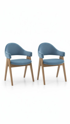 Zestaw 2x Krzesło Luxury Design Podkładka Solidny Drewno Krzesła Siedziba Office Office jadalnia
