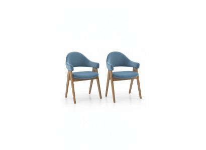 Zestaw 2x Krzesło Luxury Design Podkładka Solidny Drewno Krzesła Siedziba Office Office jadalnia