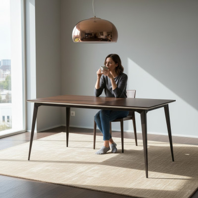 Klasyczny designerski Stół obiadowy Drewno Tabela jadalnia Salon Nowoczesny