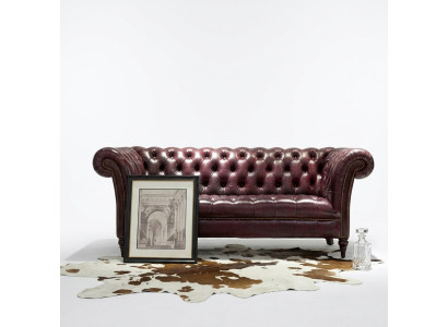 Chesterfield Kanapa Trzyosobowa Siedziba Podkładka Sofa Brązowa Elegancka sofa