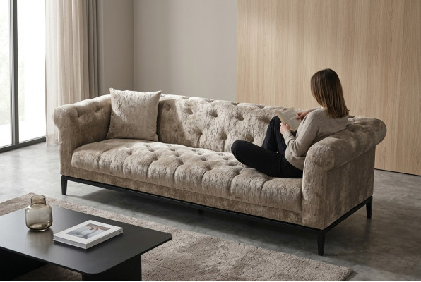 Noble Luxury Chesterfield Sofa Couch Podkładka Materiał Skóra Couchen Podkładka