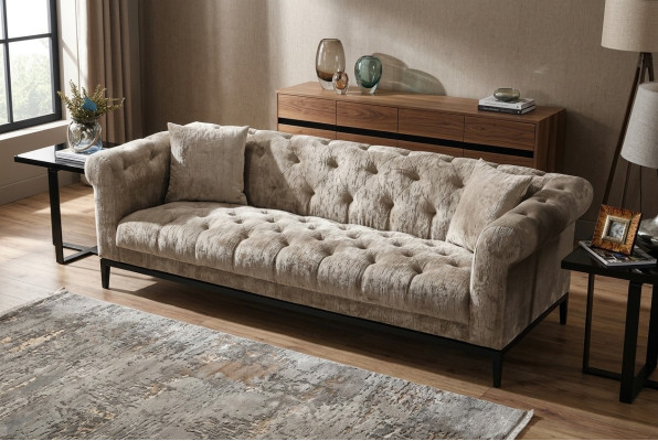 Noble Luxury Chesterfield Sofa Couch Podkładka Materiał Skóra Couchen Podkładka
