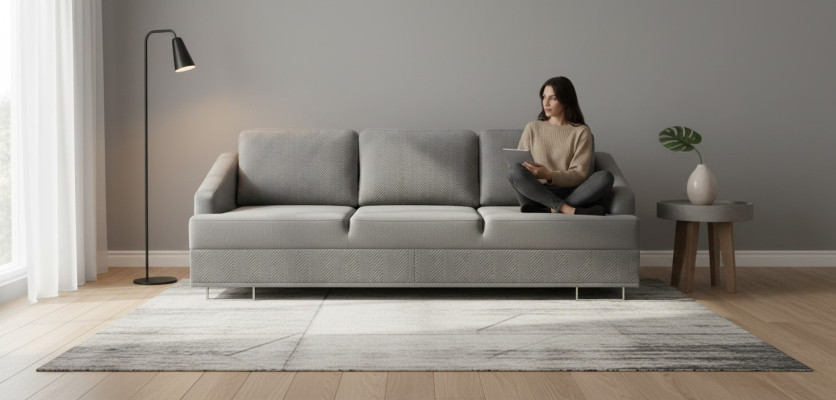 Sofa trzyosobowa 3 miejsce do siedzenia Żywy krajobraz Materiał Podkładka Lümmel Couch nowy Ustawić