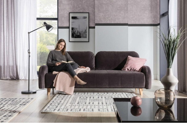 Luksusowa duża rozkładana sofa wykonana jest z wysokiej jakości materiału
