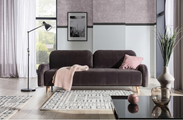 Luksusowa duża rozkładana sofa wykonana jest z wysokiej jakości materiału