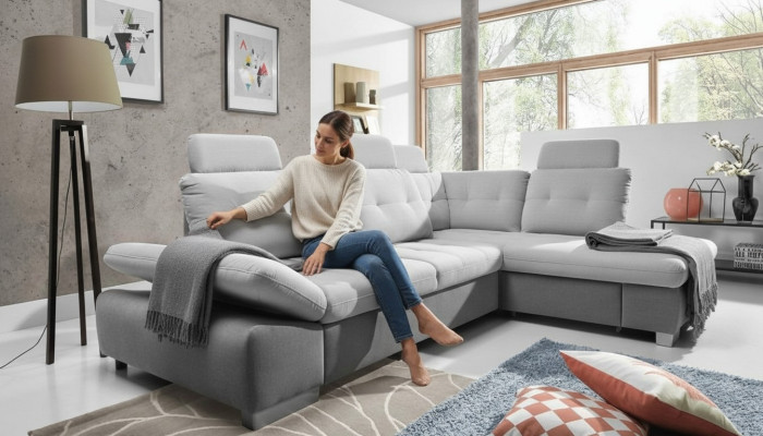 Narożnikowa kanapa Sofa w kształcie litery L Żywy krajobraz Ustawić Materiał sofy funkcja spania kanapa
