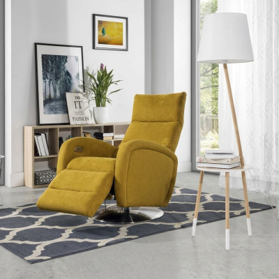 Fotel Lounge Designer Krzesło Podkładka Sofa 1 miejsce siedzące Relaks Obrotowy Materiał Telewizyjny