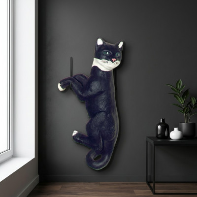 Dekoracja Ogrodu Plastikowe Figury Ręcznie Malowane Figurki Statue Kot Wiszący 60cm