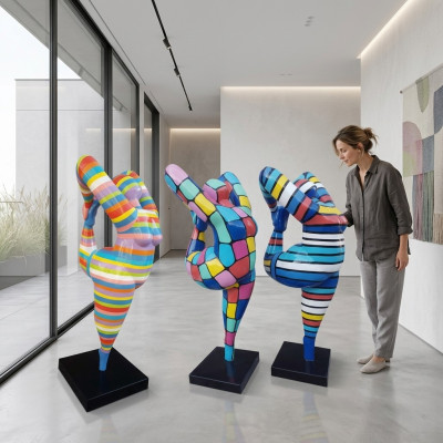 Abstrakcyjna figurka projektanta XXL, statuetki do ogrodu, salonu, sztuka rzeźby, kolorowe.