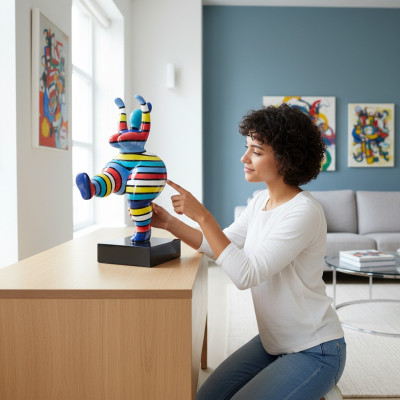 Abstrakcyjne rzeźby designerów, figura o wysokości 50 cm, kolorowa, malowane posągi. Nowe.