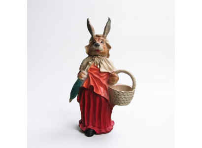 Wilk Czerwony Kapturek Figura Królika Wielkanocnego Sukienka Wilk Trans Garden Figurka Statuetka 71cm Nowa