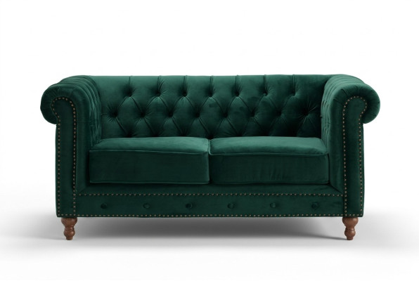 Brytyjska kanapa trzyosobowa Chesterfield Green - Luksusowa Skóra Meble