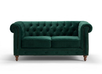Brytyjska kanapa trzyosobowa Chesterfield Green - Luksusowa Skóra Meble