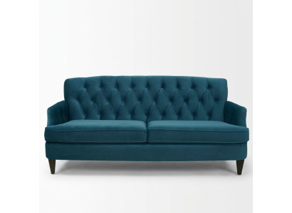 Turkusowa Royal trzyosobowa designerska luksusowa sofa do salonu 3-osobowa kanapa