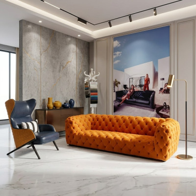 Sofa ekstra luksusowej klasy - Chesterfield Big XXL Couch - czteroosobowa Siedziba Podkładki