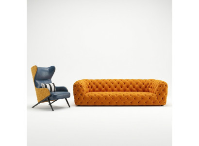 Sofa ekstra luksusowej klasy - Chesterfield Big XXL Couch - czteroosobowa Siedziba Podkładki