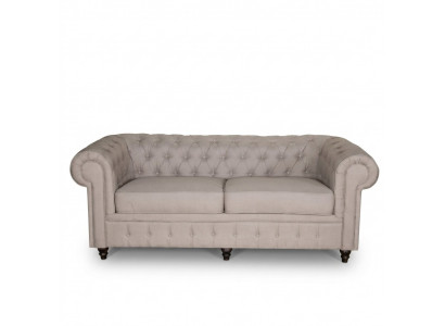 jvmebel ® - Tekstylia Sofa Kanapa - Beżowy tapicerowany trzysobowy zestaw kanapowy