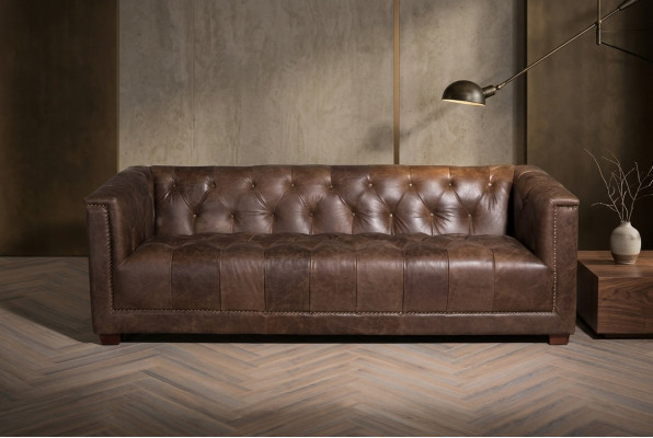 Chesterfield 3+1 miejsce do siedzenia Zestaw sofowy Sofa Kanapa Materiał Skóra Couchen Ustawić