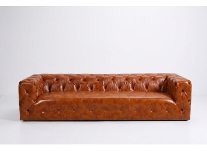 Chesterfield Sofa Couch Podkładka Materiał Skóra Couchen Podkładka Ustawić 4-osobowa