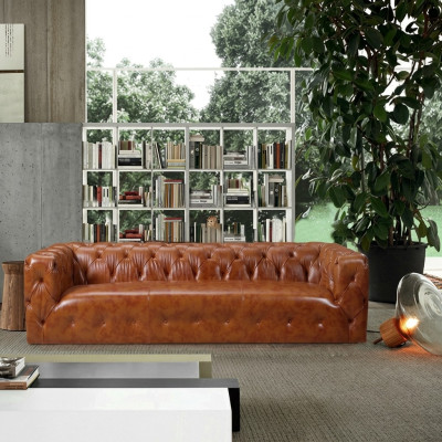 Sofa skórzana sztuczna skóra Couch Big - Sofa luksusowa do salonu Siedziba Podkładka czteroosobowa