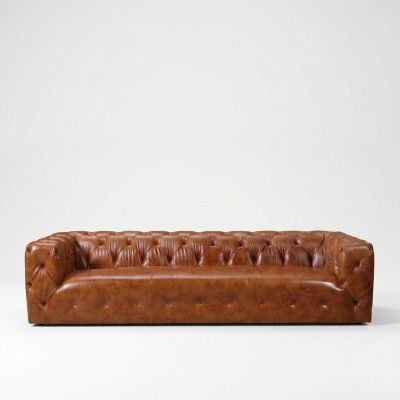 Sofa skórzana sztuczna skóra Couch Big - Sofa luksusowa do salonu Siedziba Podkładka czteroosobowa