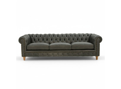 Design Skóra Sofa Kanapa - Chesterfield Podkładka trzyosobowa 240cm Nowa