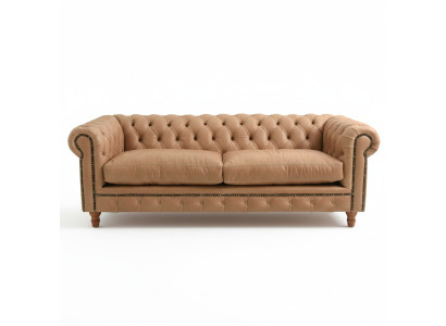 Design Skóra Sofa Kanapa - Chesterfield Podkładka trzyosobowa 220cm