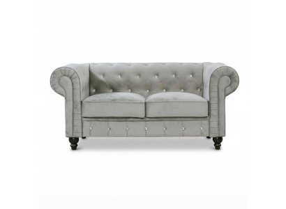 Sofa Chesterfield Kanapa Tapicerka Materiałowa Skórzana Sofy Zestaw Obiciowy 2 osobowa
