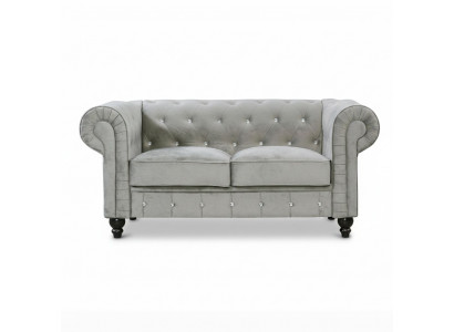 Sofa Chesterfield Kanapa Tapicerka Materiałowa Skórzana Sofy Zestaw Obiciowy 2 osobowa