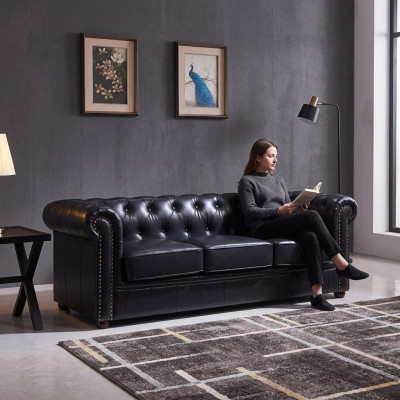 Chesterfield Sofa Couch Podkładka Materiał Skóra Deko Ustawić Podkładkę Kanapy